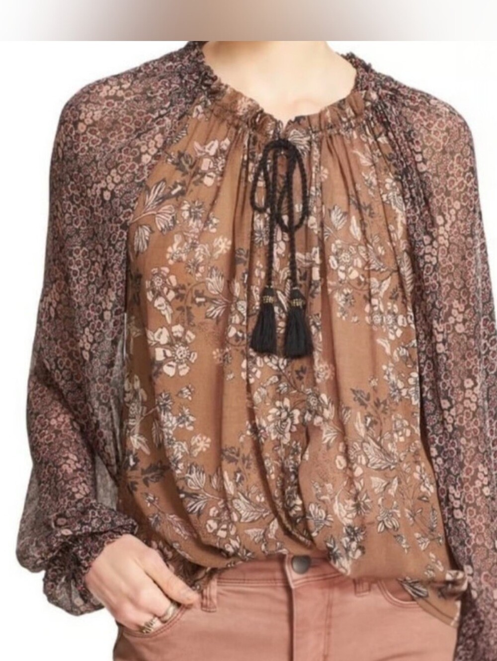 Free People Hendrix Floral Blouse Size S
